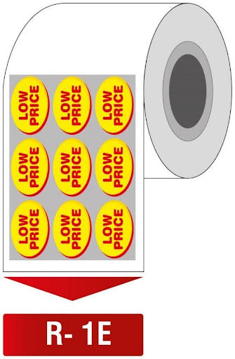 Oval “LOW PRICE” Adhesive Labels