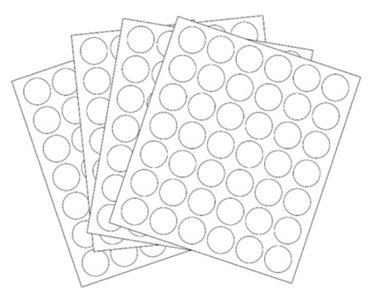 OFFICE LABLES CIR BLANCO Sizes: 19mm.&nbsp; inches 0.74”