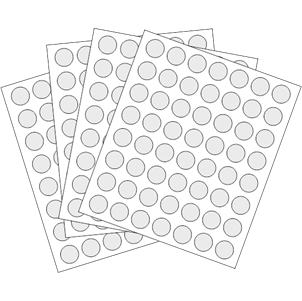 Silver circle shaped labels