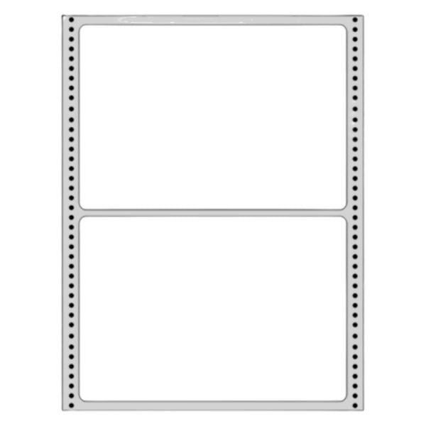Continuously labels for use with pin-fed dot printers