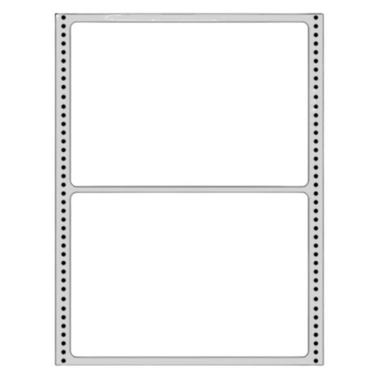 Continuously labels for use with pin-fed dot printers